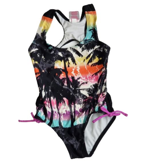 2 For $5 Sale Girl's Tropical Island One Piece Swimsuit Size XS (4/5) - Picture 1 of 13